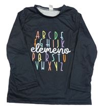 Černé triko s abecedou Shein