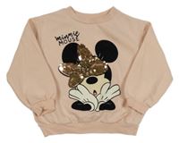 Růžová mikina s Minnie s překlápěcími flitry H&M