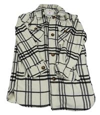 Světlešedo-černý kostkovaný kabát Primark