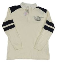 Nové - Smetanové polo triko s nápisem Primark