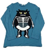 Petrolejové triko s příšerkou H&M