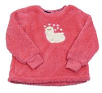 Tmavorůžová chlupatá mikina s lamou Lily & Dan