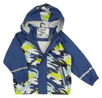 Tmavomodro-bílá nepromokavá bunda s krokodýly a kapucí Lupilu