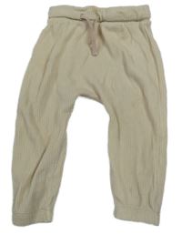 Béžové žebrované tepláky