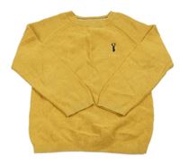 Okrový svetr s výšivkou Next