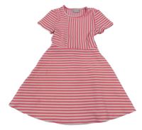 Neonově růžovo-bílé pruhované šaty Matalan