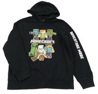 Černá mikina s Minecraft a kapucí