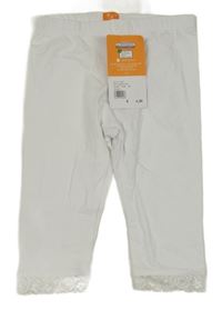 Nové - Bílé capri legíny s krajkou Pusblu