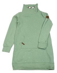 Zelené teplákové šaty s hvězdami a komínovým límcem Yigga