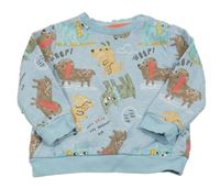 Modrá melírovaná mikina se psy F&F