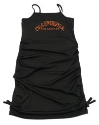 Černé elastické šaty s nápisem Shein