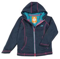 Tmavomodrá melírovaná jezdecká propínací mikina s kapucí Harry Hall