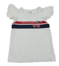 Bílé tričko s pruhy a třešněmi OVS