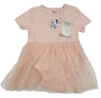Nové - Růžové žebrované body s Minnie a tylovou sukní Primark