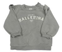 Šedá mikina s nápisem a volánky H&M