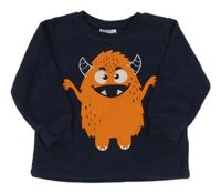 Tmavomodrá fleecová mikina s příšerkou Infinity Kids