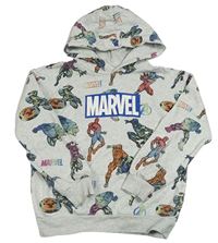 Šedá vzorovaná mikina s Marvel a kapucí H&M