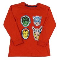 Červené pyžamové triko s Marvel M&S