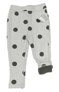 Šedé puntíkaté zateplené legíny Primark