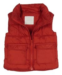 Červená šusťáková prošívaná zateplená vesta Primark