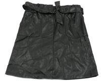 Černá koženková sukně s páskem Primark