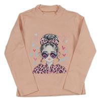 Světlerůžová thermo mikina s dívkou 