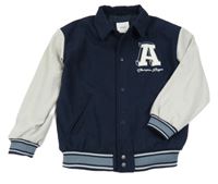 Tmavomdoro-šedá vlněná podšitá bunda s písmenem M&S