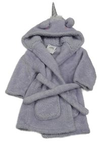 Lila chlupatý župan s kapucí - jednorožec M&S