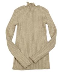 Béžové žebrované úpletové triko Tu