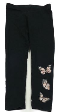 Černé legíny s motýlky F&F