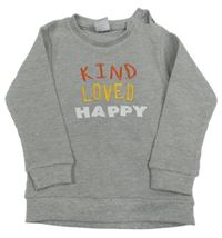 Šedé žebrované triko s nápisy Pep&Co