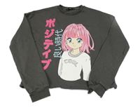 Tmavošedá crop mikina s dívkou C&A