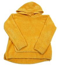 Žlutý žinylkový svetr s kapucí C&A