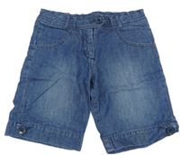 Modré riflové kraťasy s kapsami 