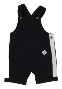 Černé laclové teplákové kraťasy s bílým pruhem F&F