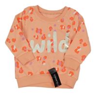 Nové - neonově oranžová vzorovaná mikina s nápisem dunnes