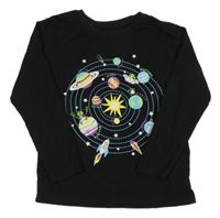 Černé triko s planetami Primark