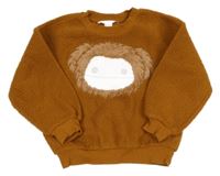 Hnědá huňatá mikina s opicí H&M