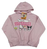 Nové - světlerůžová mikina s Hello Kitty a kapucí 