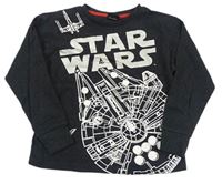 Antracitové melírované triko s potiskem - Star Wars Matalan