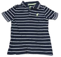 Tmavomodro-bílé pruhované polo tričko F&F