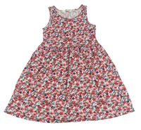 Bílé květované bavlněné šaty H&M