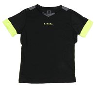 Černo-neonově zelené sportovní tričko Kipsta 