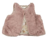 Růžová kožešinová podšitá vesta H&M