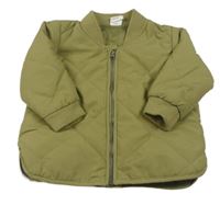 Khaki šusťáková prošívaná zateplená bunda H&M