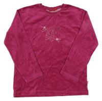 Fialové sametové triko s výšivkou Manguun