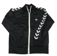 Černo-bílá sportovní propínací mikina Hummel