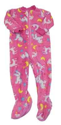Růžový plyšový overal s jednorožci Dunnes Stores