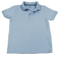 Světlemodré žebrované polo tričko Next