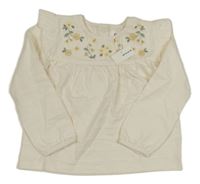 Nové - Smetanová tunika s květy a volánky C&A